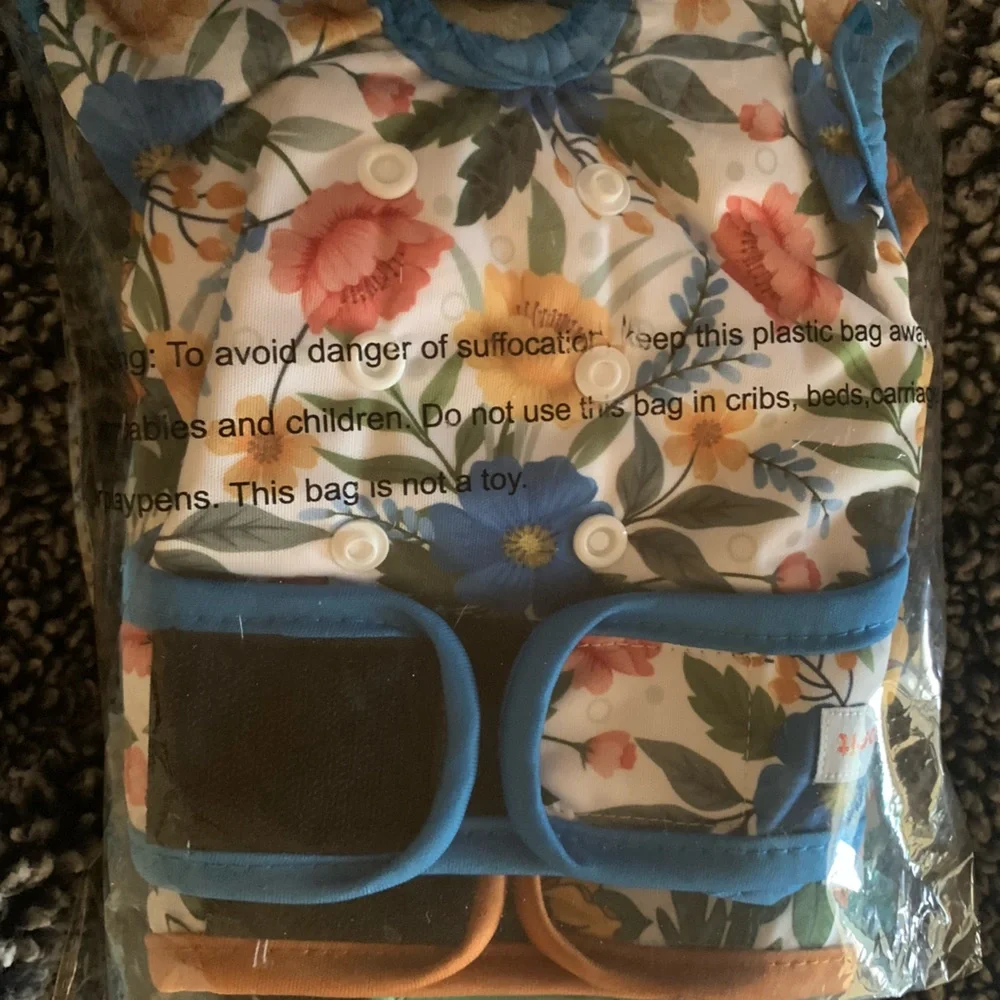 NWT, 3 Female Dog Washable Diapers in Floral Tropical prints, Medium